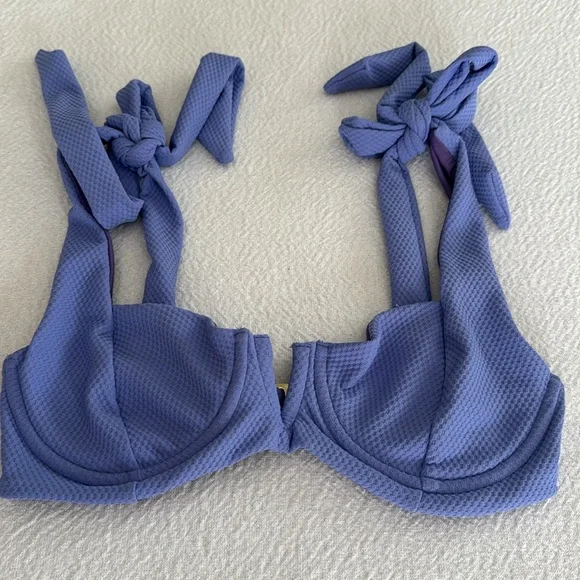 BEACH RIOT Blair Top Periwinkle Waffle, Size Small, $128
